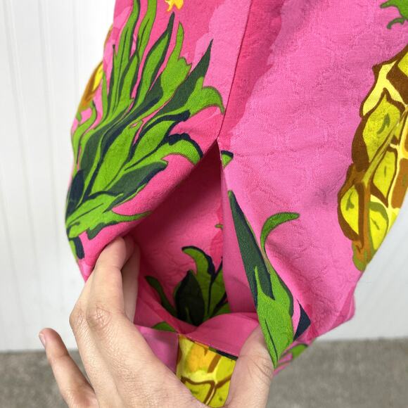Trina Turk Dress Womens 0 Peony Pink Aptos Pineapple Summer Beach Cruise Swinger - Picture 6 of 10